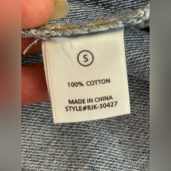 American Bazi 100%Cotton Blue Denim Jacket Size Small - Picture 11 of 13